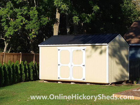 Hickory Sheds Side Utility Shed with Double Barn Doors and No Windows